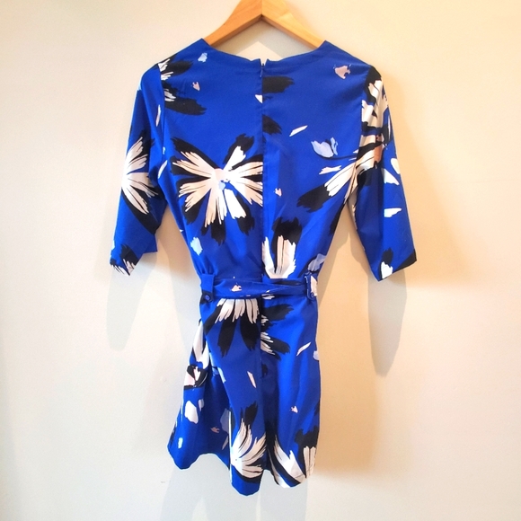 Lovely Dahlia Floral Royal Blue Romper (6) - Picture 2 of 9